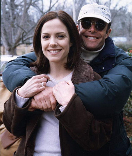 Gregg Champion and Mary-Louise Parker take a picture together, while filming 'Noah Dearborn'.